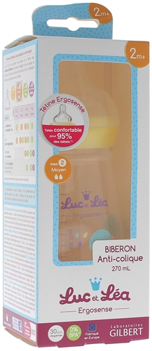 Biberon anti-colique Ergosense 2 mois et + Luc et Léa - un biberon de 270 ml