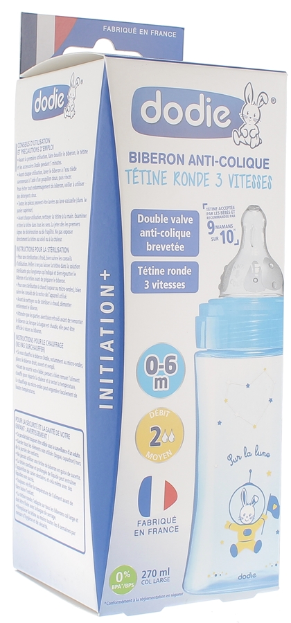 Dodie Biberon anti colique tétine multi perforée 270ml - Ergonomique