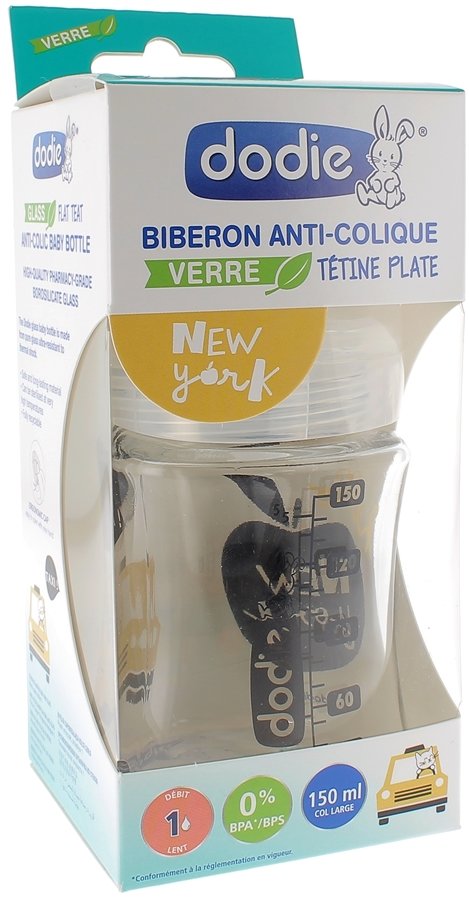 Biberon En Verre Anti Colique New York Debit 1 0 A 6 Mois Dodie Biberon De 150 Ml