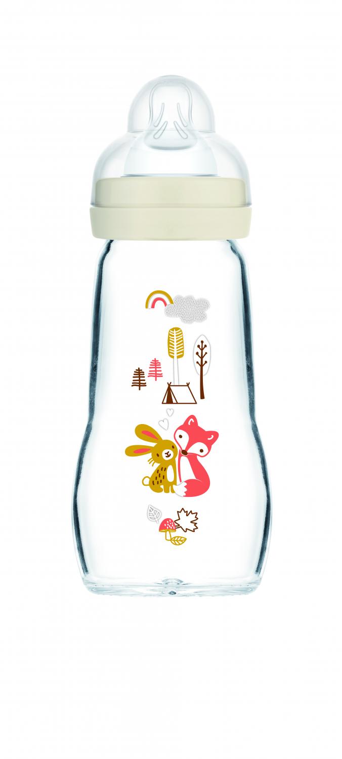 Biberon en verre débit 2 à partir de 0 mois MAM - un biberon de 260 ml