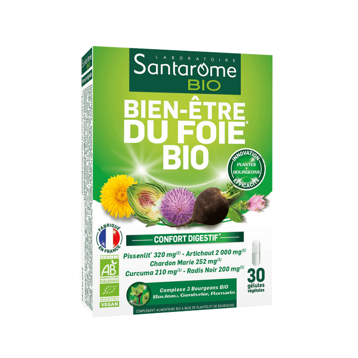 Bien-être du Foie Bio Santarome - boîte de 30 gélules