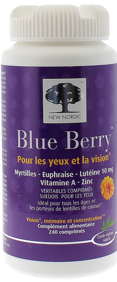 Blue Berry Pour les yeux et la vision New Nordic - boîte de 240 comprimés