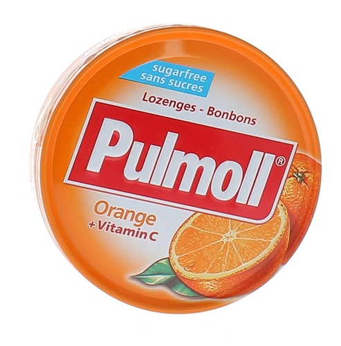 Bonbons orange sans sucres Pulmoll - boîte de 45 g