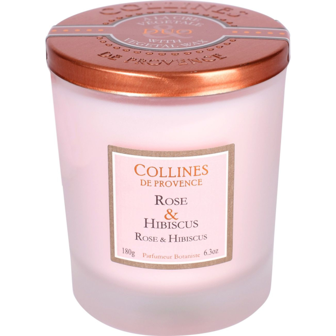 Bougie parfumée Rose & Hibiscus Collines de Provence bougie d