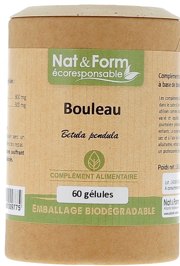 Bouleau Ecoresponsable Nat&Form - boite de 60 gélules