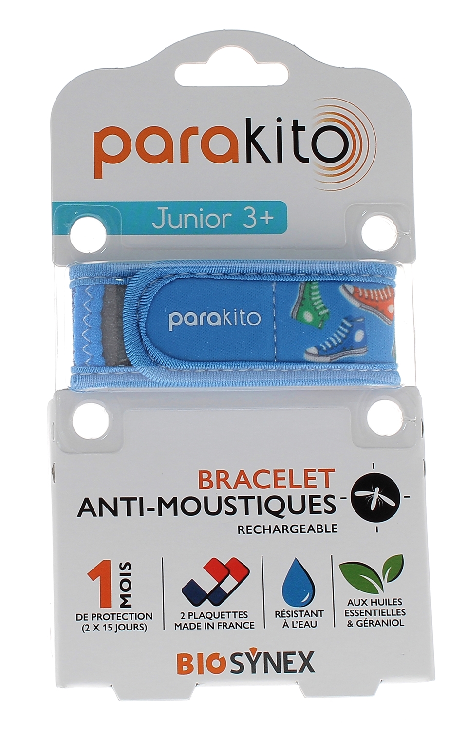 Bracelet anti-moustiques rechargeable junior Baskets Para Kito - 1 bracelet + 2 recharges