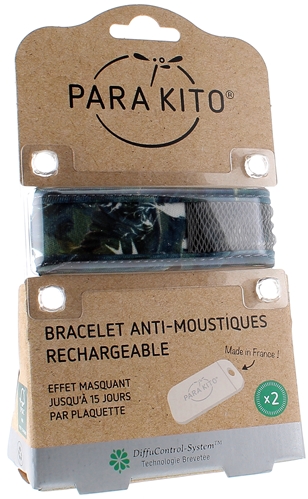 Bracelet anti-moustique rechargeable Stormy Para kito - 1 bracelet + 2 recharges