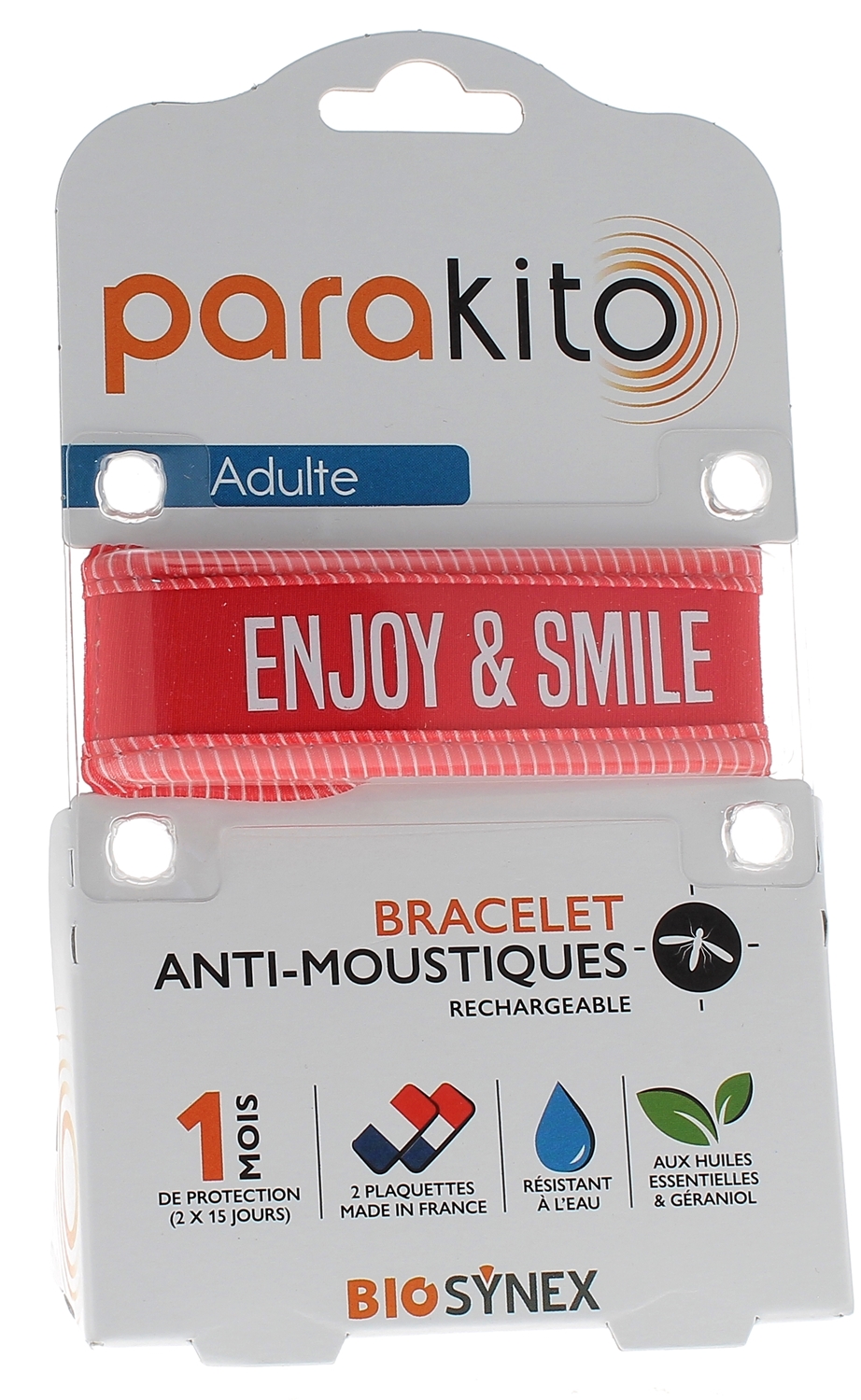 Bracelet anti-moustiques rechargeable adulte Enjoy & Smile + 2 recharges