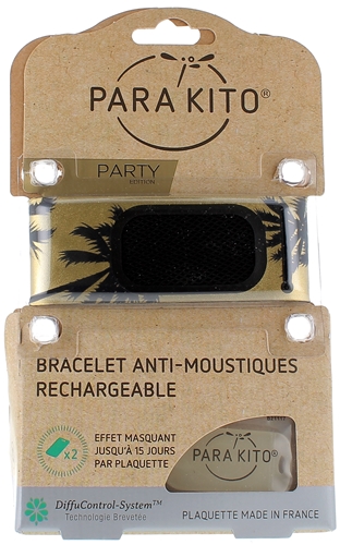 Bracelet anti-moustiques Palmiers Parakito - 1 bracelet + 2 recharges