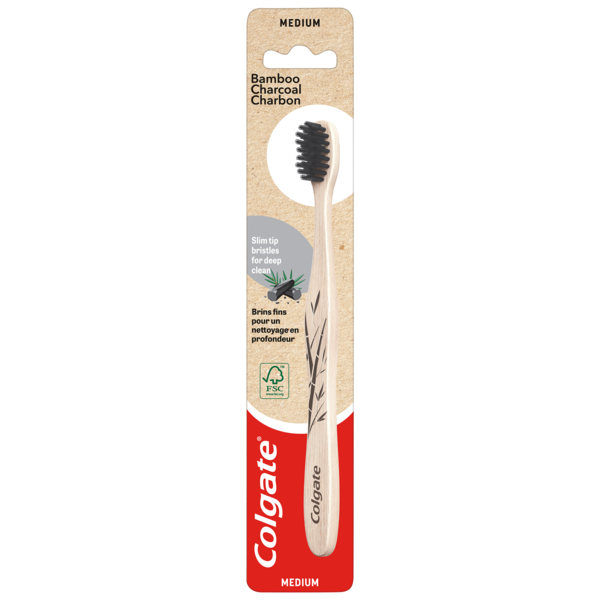 Brosse à dents medium bambou Colgate - une brosse à dents
