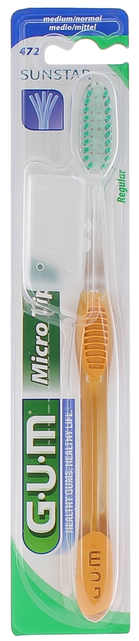 Brosse à dents Micro Tip 472 couleur orange GUM - 1 brosse à dents