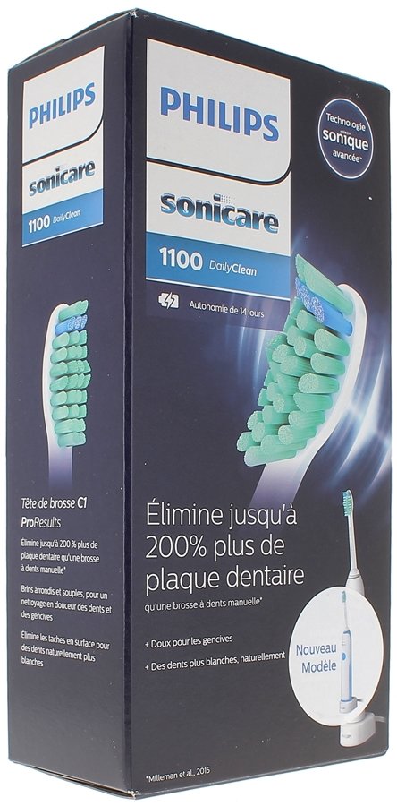 Brosse à dents électrique 1100 C1 ProResults DailyClean Philips - 1 brosse à dents