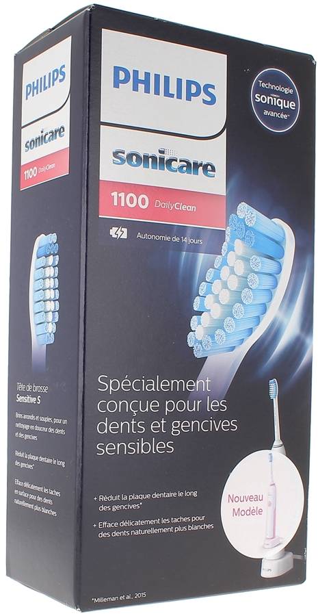 Brosse à dents électrique 1100 Sensitive S DailyClean Philips - 1 brosse à dents