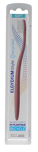 Brosse à dents en plastique recyclé souple Elgydium - une brosse à dents