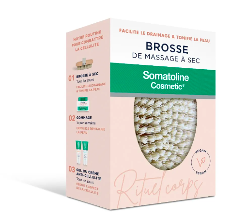 Brosse de massage à sec anti-cellulite Somatoline Cosmetic - une brosse