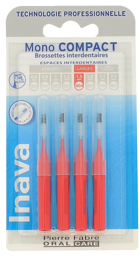Inava Mono Compact Brossettes interdentaires éliminer la plaque dentaire