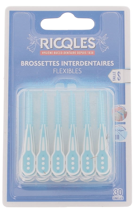 Brossettes interdentaires flexibles taile S Ricqles - boite de 30 unités