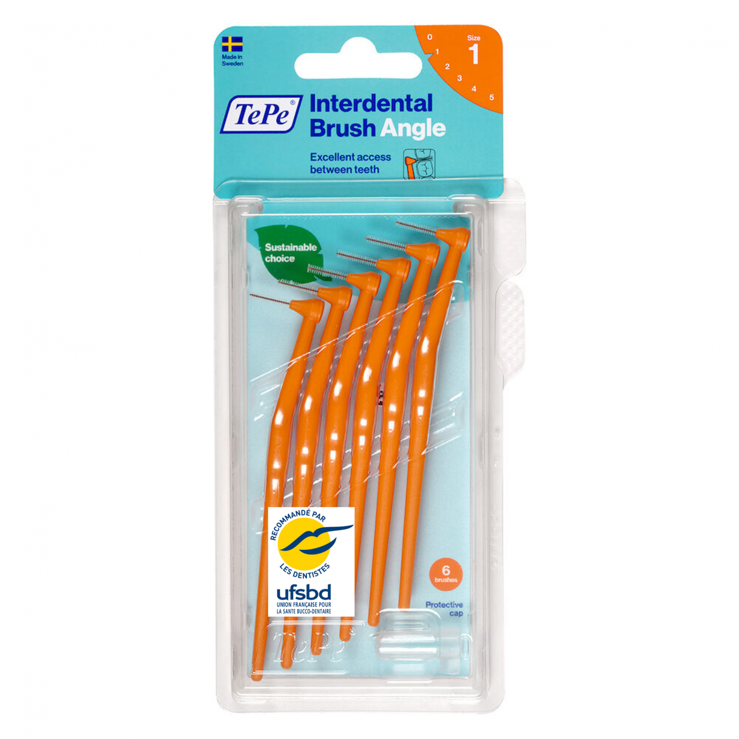 Brossettes Interdentaires TePe Original - Orange 0.45mm - Lot De 16 - Hygiène Dentaire