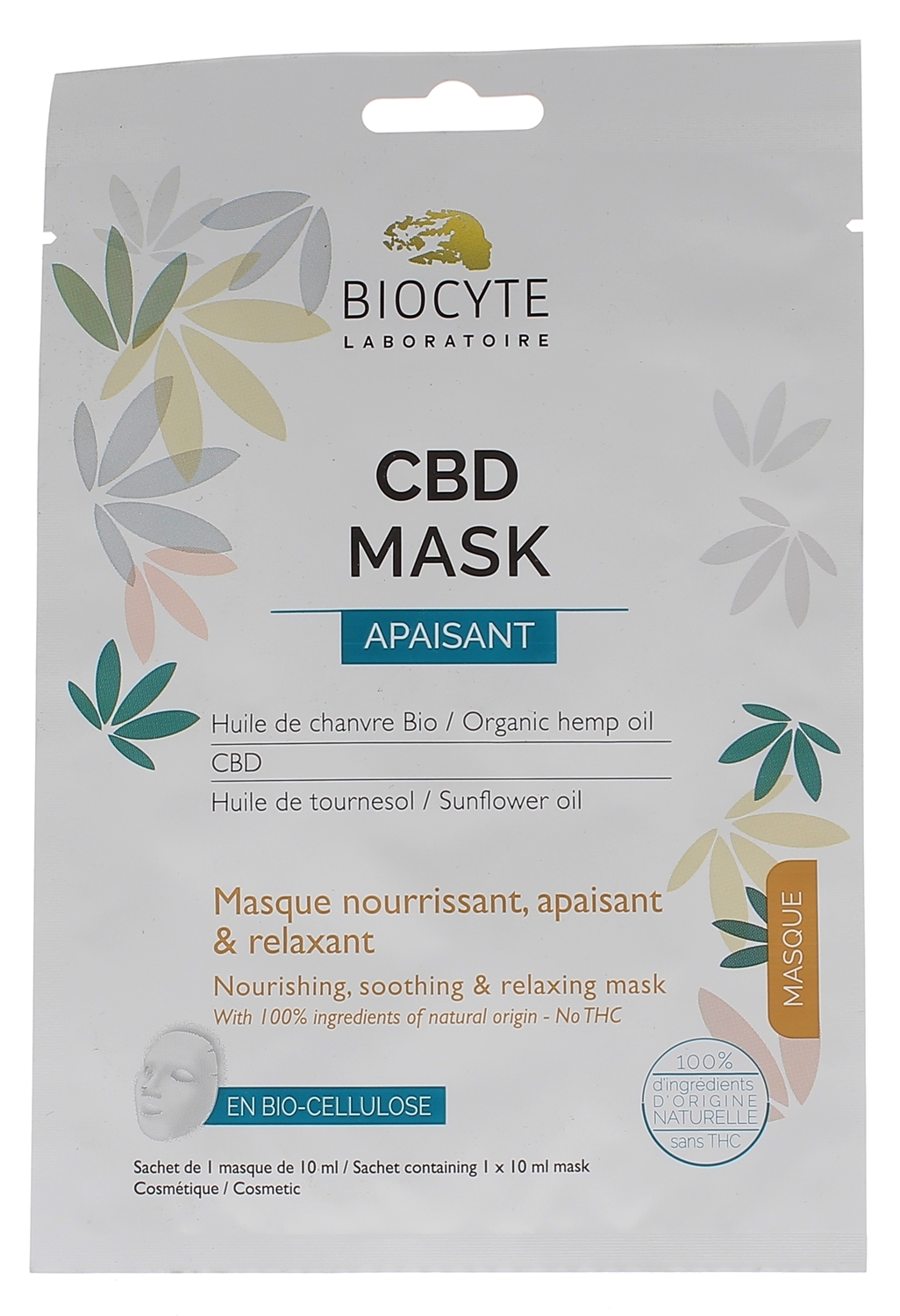 CBD Mask Masque visage apaisant Biocyte - un masque