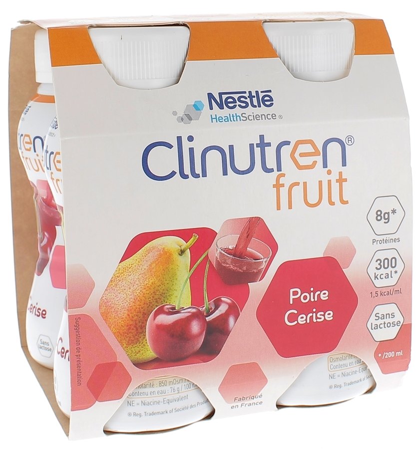 Clinutren Fruit saveur poire cerise Nestlé - 4 x 200ml
