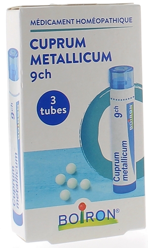 CUPRUM METALLICUM 9CH granules Boiron - 3 tubes de 4g