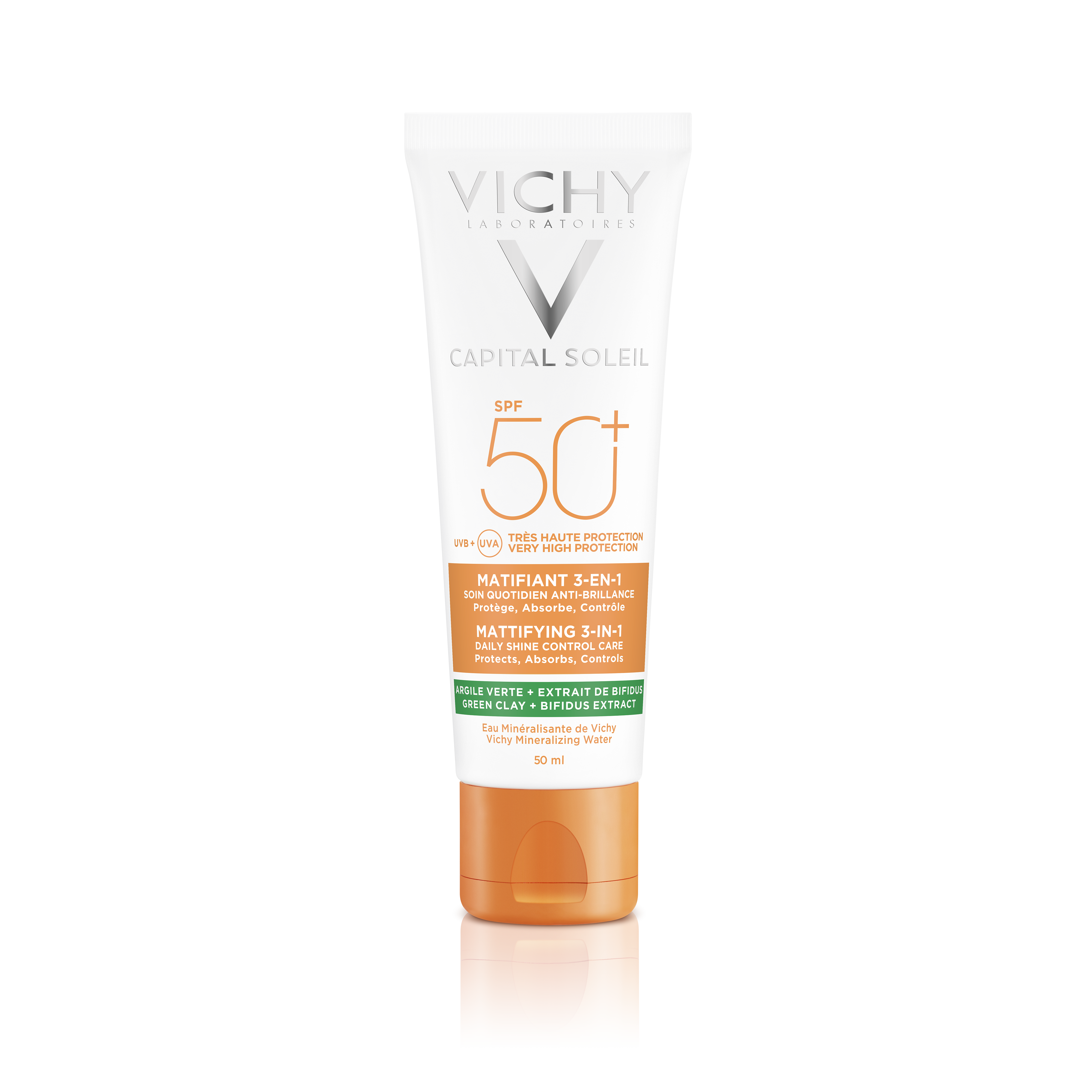 Capital Soleil SPF 50+ crème matifiante 3-en-1 Vichy - tube de 50 ml