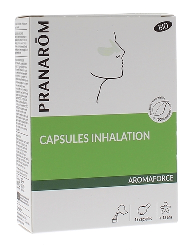 Aromaforce Capsules Inhalation bio Pranarôm - boîte de 15 mono-doses