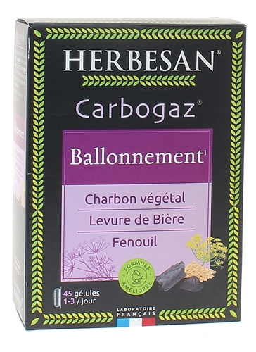 Carbogaz Herbesan - boîte de 45 gélules