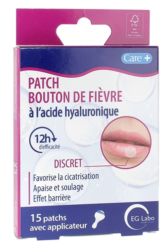 Care+ Patch boutons de fièvre EG Labo - boîte de 15 patchs
