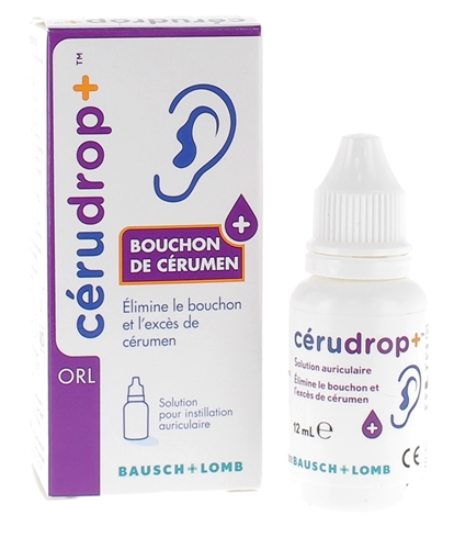 CeruDrop+ Solution auriculaire excès de cérumen Bausch Lomb - flacon de 12ml
