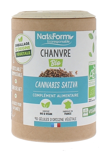 Chanvre bio Nat&Form - pot de 90 gélules