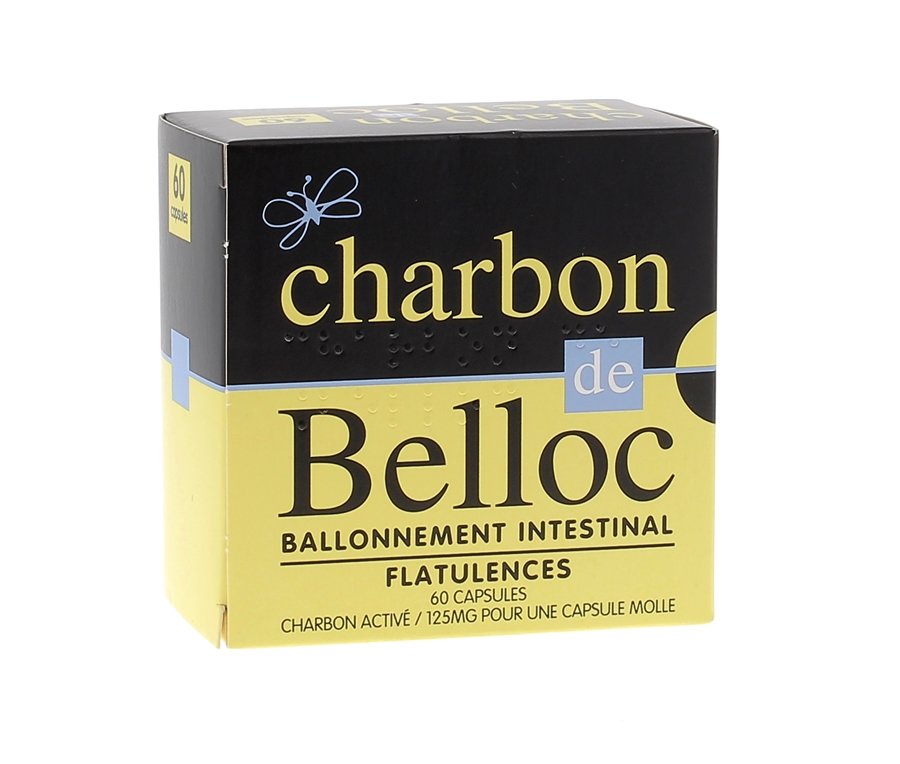 Charbon de Belloc 125mg ballonnement intestinal