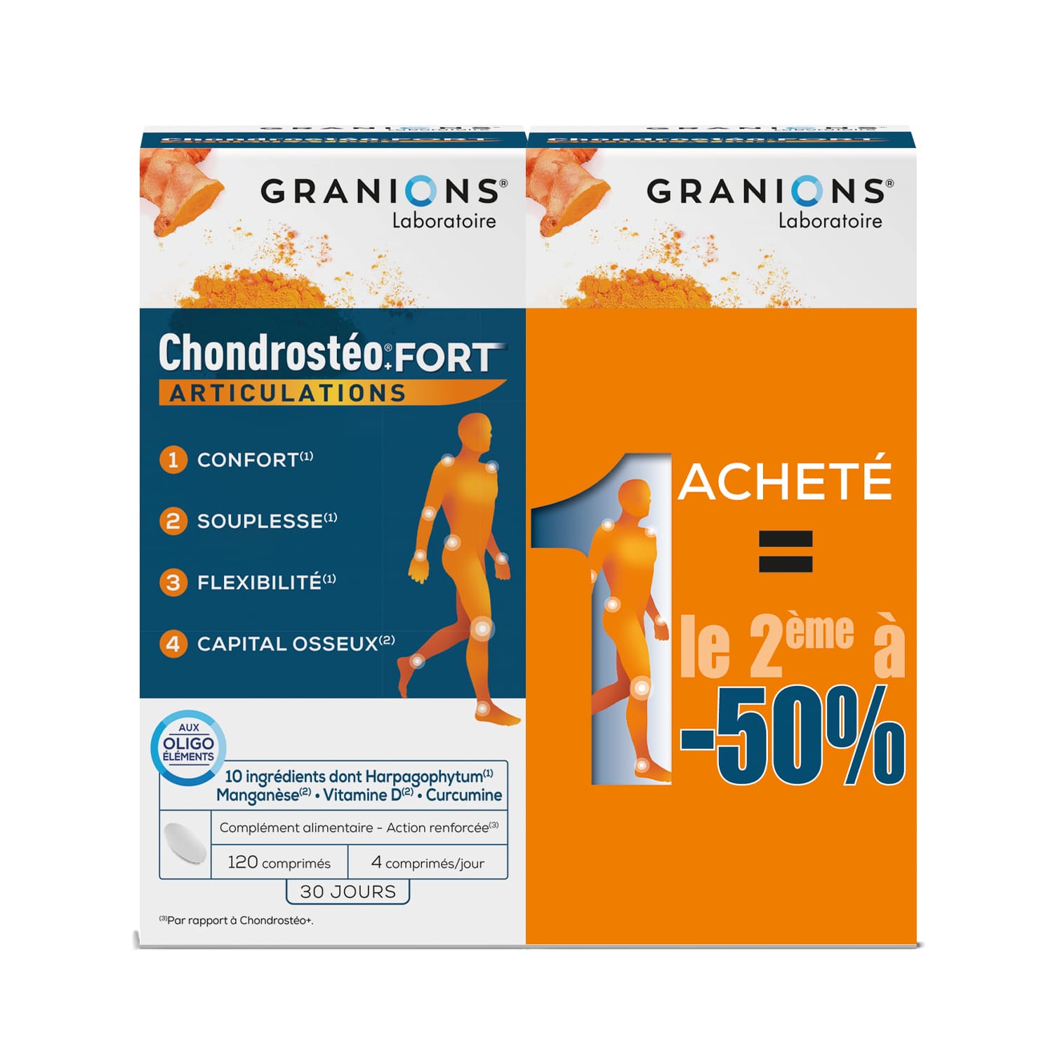 Chondrosteo + fort articulations Granions - offre 2x120 comprimés