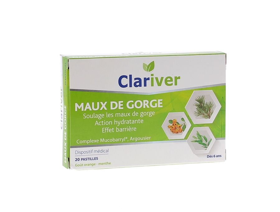 Clariver pastilles maux de gorge Cooper - boîte de 20 pastilles