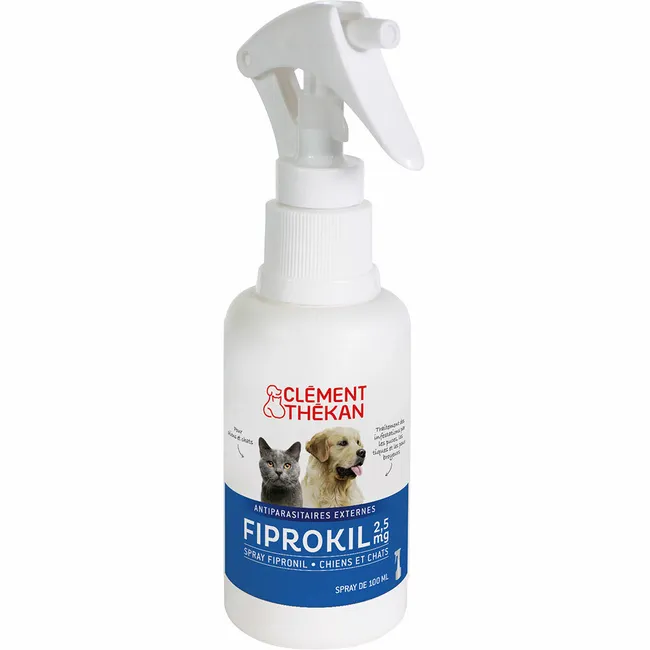 Fiprokil spray pour chien et chat anti-puces anti-tiques Clément-thékan - spray de 100 ml