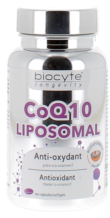 CoQ10 coenzyme Q10 102 mg Biocyte - boite de 40 gélules micro-encapsulés