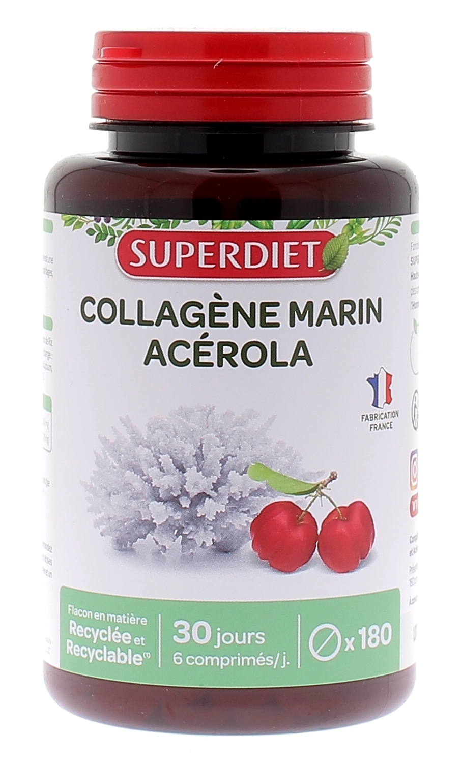 Collagène marin + Acérola Super Diet - boîte de 180 comprimés