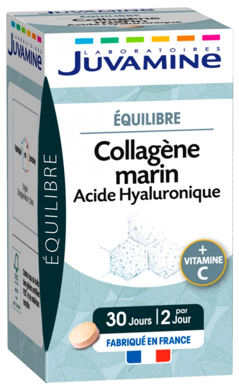 Collagène marin acide hyaluronique Juvamine - boite de 60 comprimés