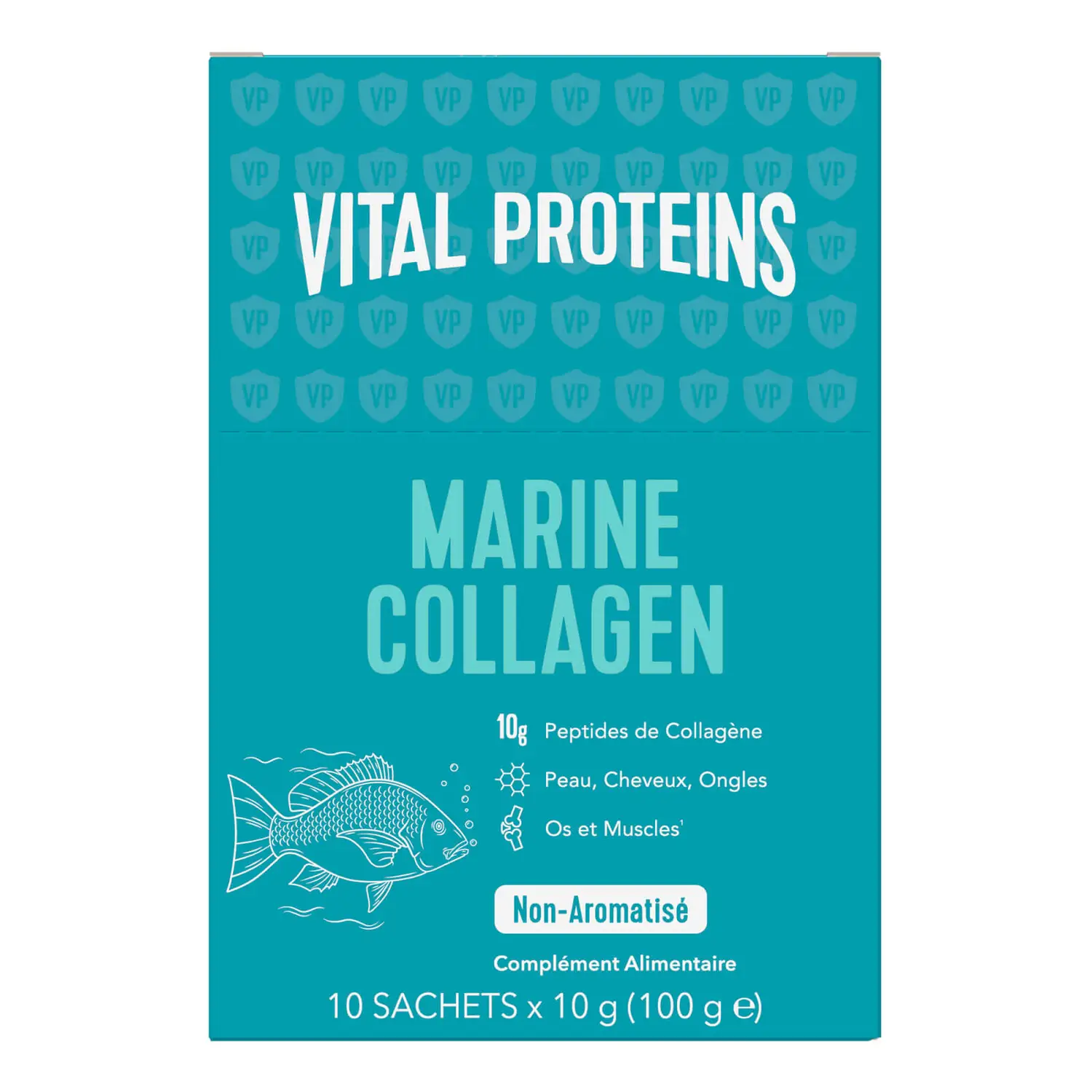 Collagène marin non-aromatisé Vital Proteins - boite de 10 sachets de 10 g