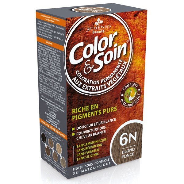 Color & soin coloration permanente Blond foncé 6N Les 3 chênes - 1 kit