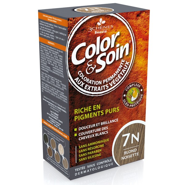 Color & soin coloration permanente Blond noisette 7N Les 3 chênes - 1 kit