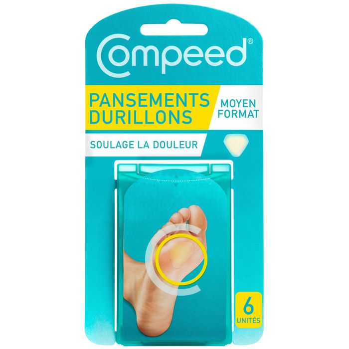 Pansements durillons moyen format Compeed - boite de 6 pansements