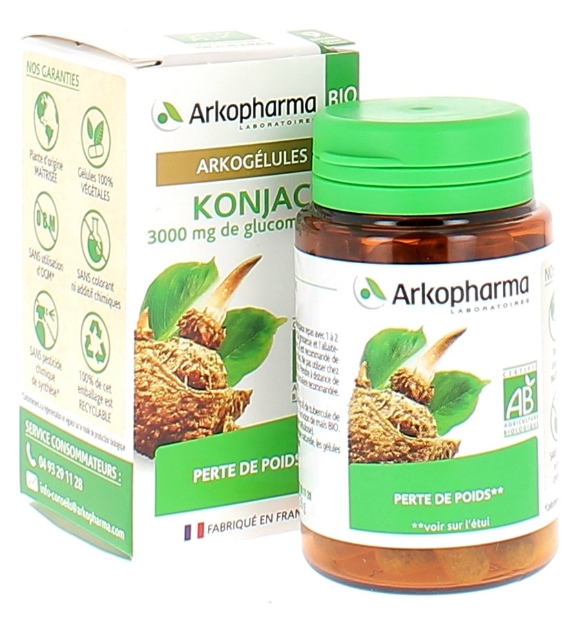 Complément alimentaire arkogélules bio konjac perte de poids Arkopharma - boîte de 45 gélules