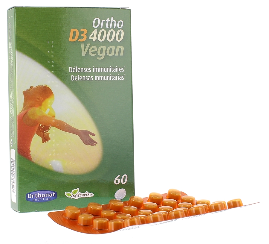 Ortho D3 4000 Défenses immunitaires vegan Orthonat - boîte de 60 comprimés