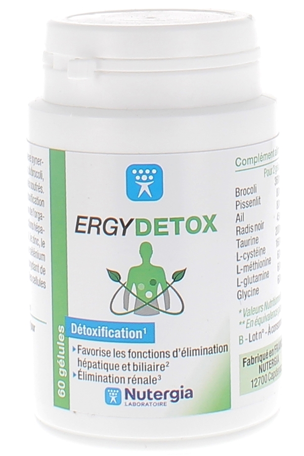 Ergydetox détoxification Nutergia - boite de 60 gélules