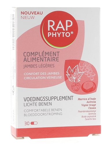 Complément alimentaire jambes légères Rap Phyto - boîte de 30 gélules