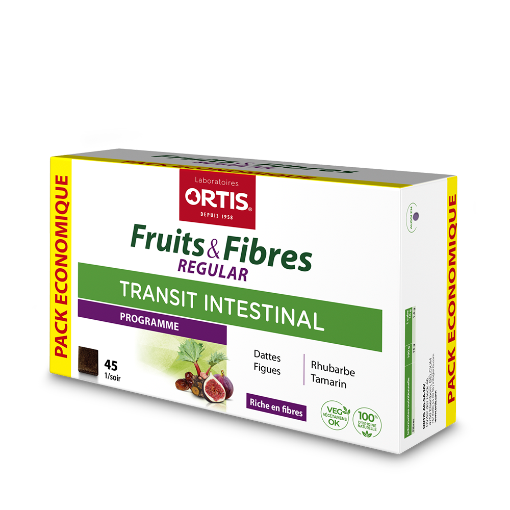 Fruits & Fibres Regular Transit intestinal Ortis - boîte de 45 cubes