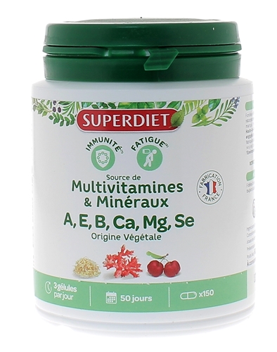 Complexe multivitamines et minéraux Super Diet - 150 gélules