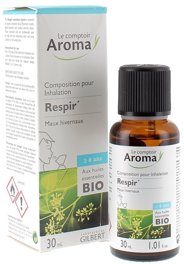 Composition pour Inhalation Respir' Le Comptoir Aroma - flacon de 30 ml