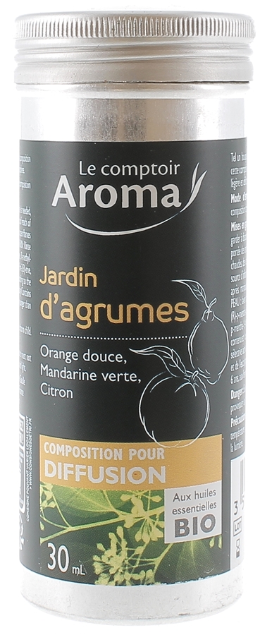 Composition pour diffusion jardin d'agrumes Le comptoir Aroma - flacon de 30 ml